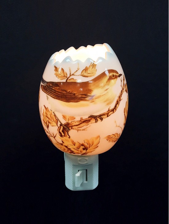 Porcelain Bird Night Light with Gift Box